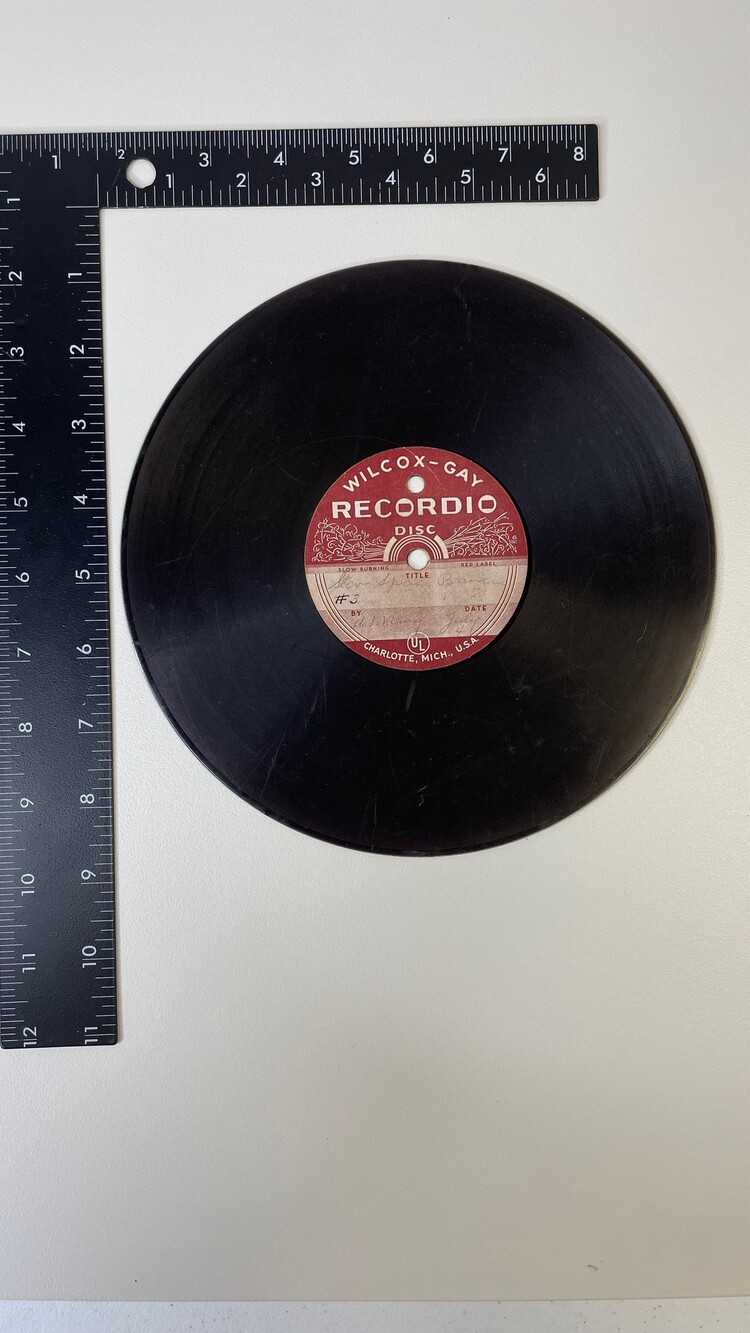 Vintage Wilcox-Gay Recordio 10 Inch Black Vintage Disc Slow Burning Red Label
